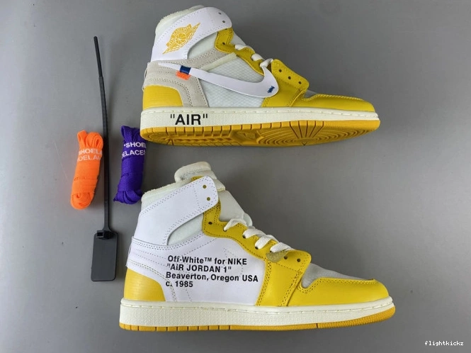 White AQ0818-149 Yellow-Cone Jordan Off-White Air Dark 1 NRG x Powder 0728